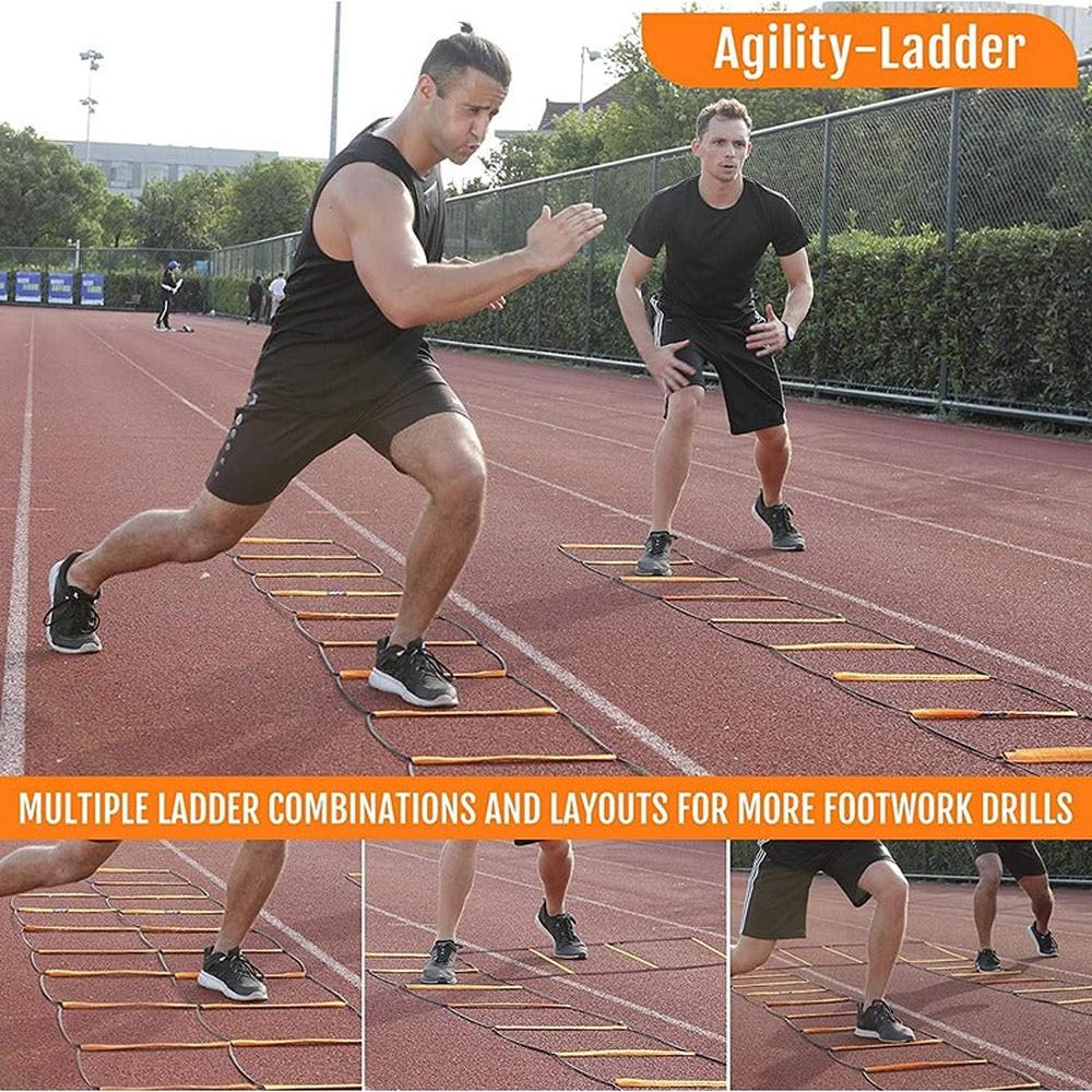 Hop N Play 4 Rung Agility Training Ladder | Foldable, Instant Set up & Tangle Free (6 Years till Grown Ups)