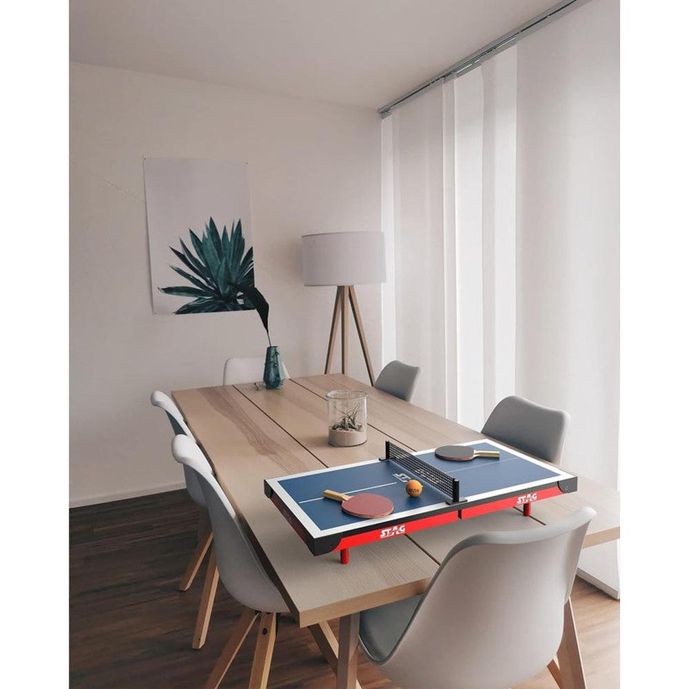 Stag Global Super Mini Table Tennis Table with Rackets and Balls (9 Years till Grown Ups)