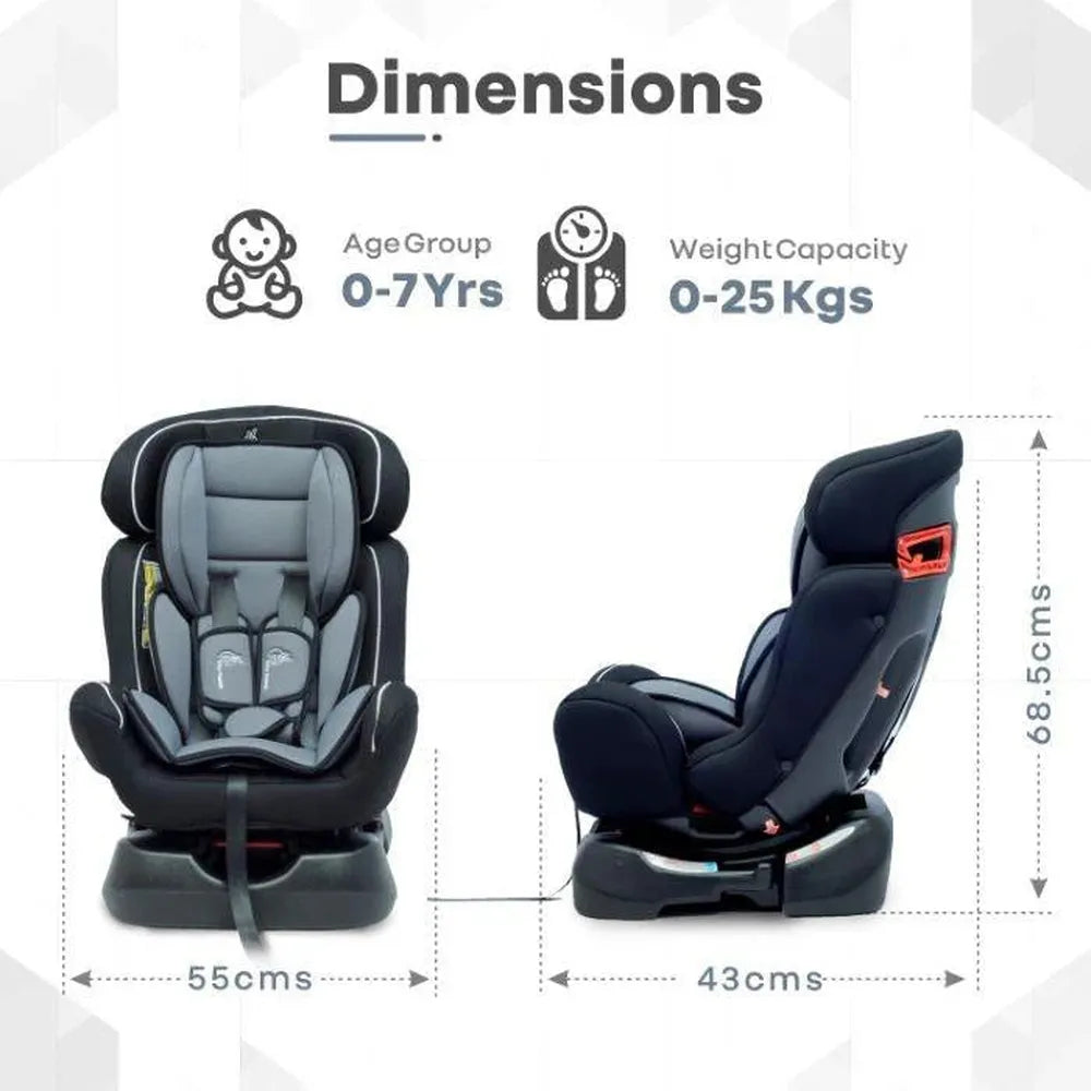 R for Rabbit Grand Baby Car Seat (Jack N Jill) - 3 Position Recline, 5-Point Safety Harness, Washable Seat Cushion