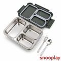 Jaypee 3 Section Steel Mate Insulated Lunch Box | Snap-close Latches, Silicon Seals - Green