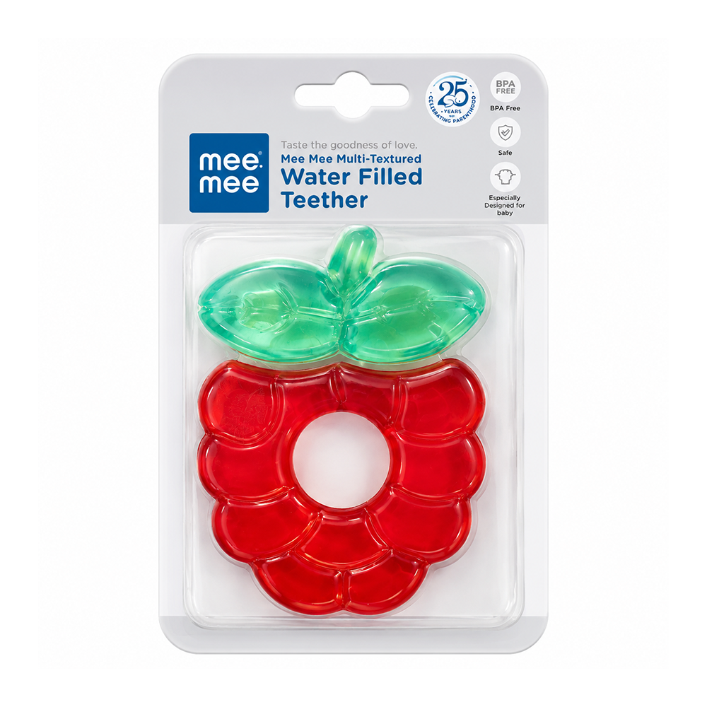 Mee Mee Water-Filled Strawberry Teether - Soothing Relief for Teething Babies | MM-1460 A03