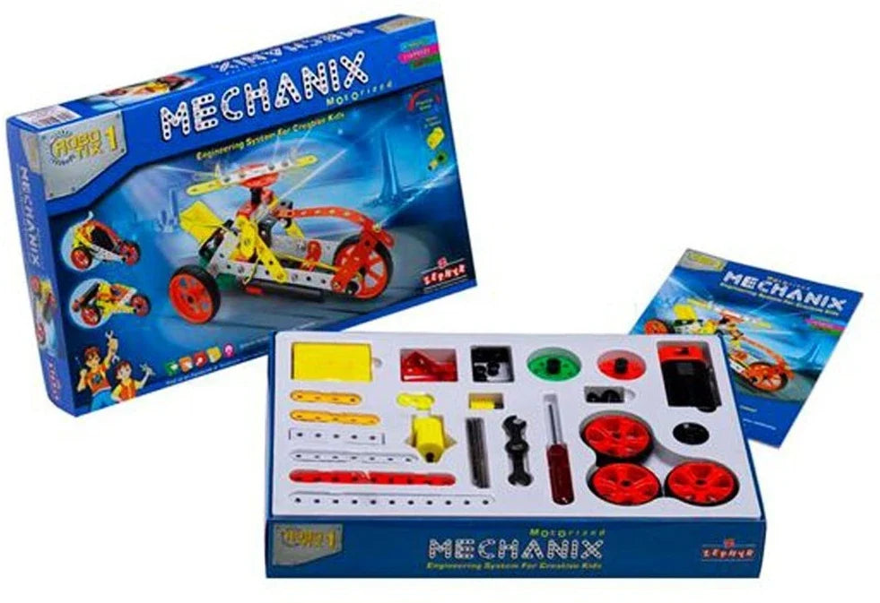 Zephyr Mechanix Robotix 1 – Motorized STEM Engineering Construction Set (114 Pieces)