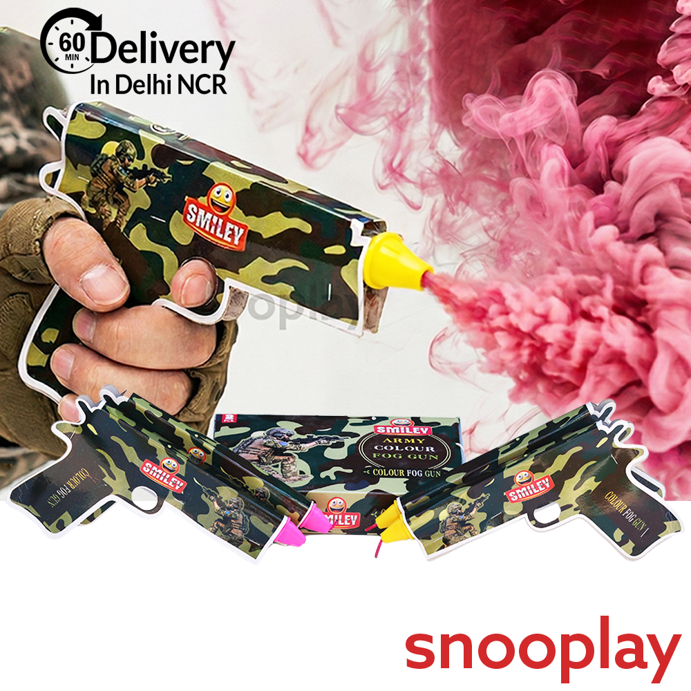 4 Pieces Color Fog Blaster Set - Colorful Fog Fun for Holi Celebrations | Assorted Colors & Prints