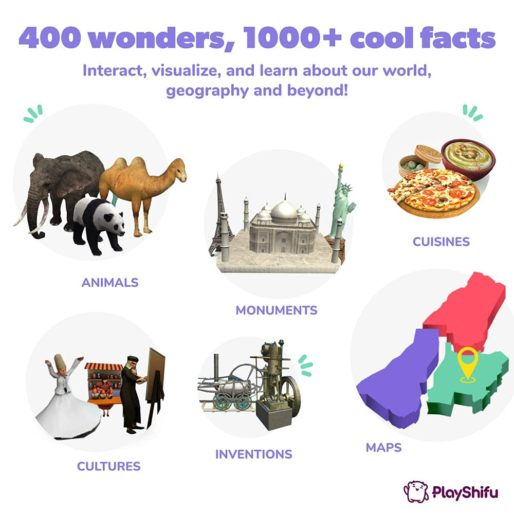 Playshifu Orboot Earth - App Based | Educational AR Globe with 400 Wonders (4-10 Years)