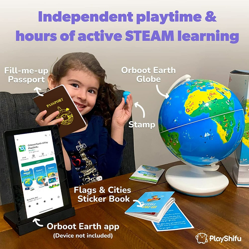 Playshifu Orboot Earth - App Based | Educational AR Globe with 400 Wonders (4-10 Years)