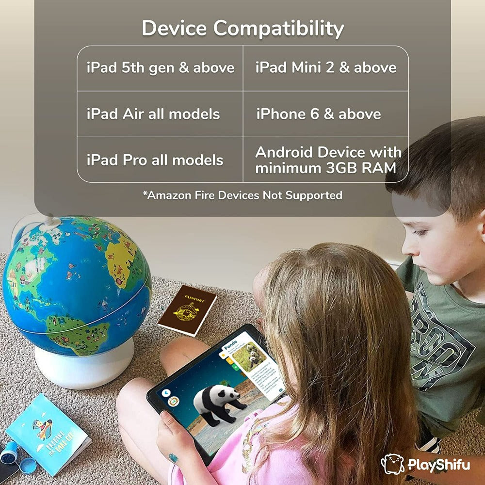 Playshifu Orboot Earth - App Based | Educational AR Globe with 400 Wonders (4-10 Years)