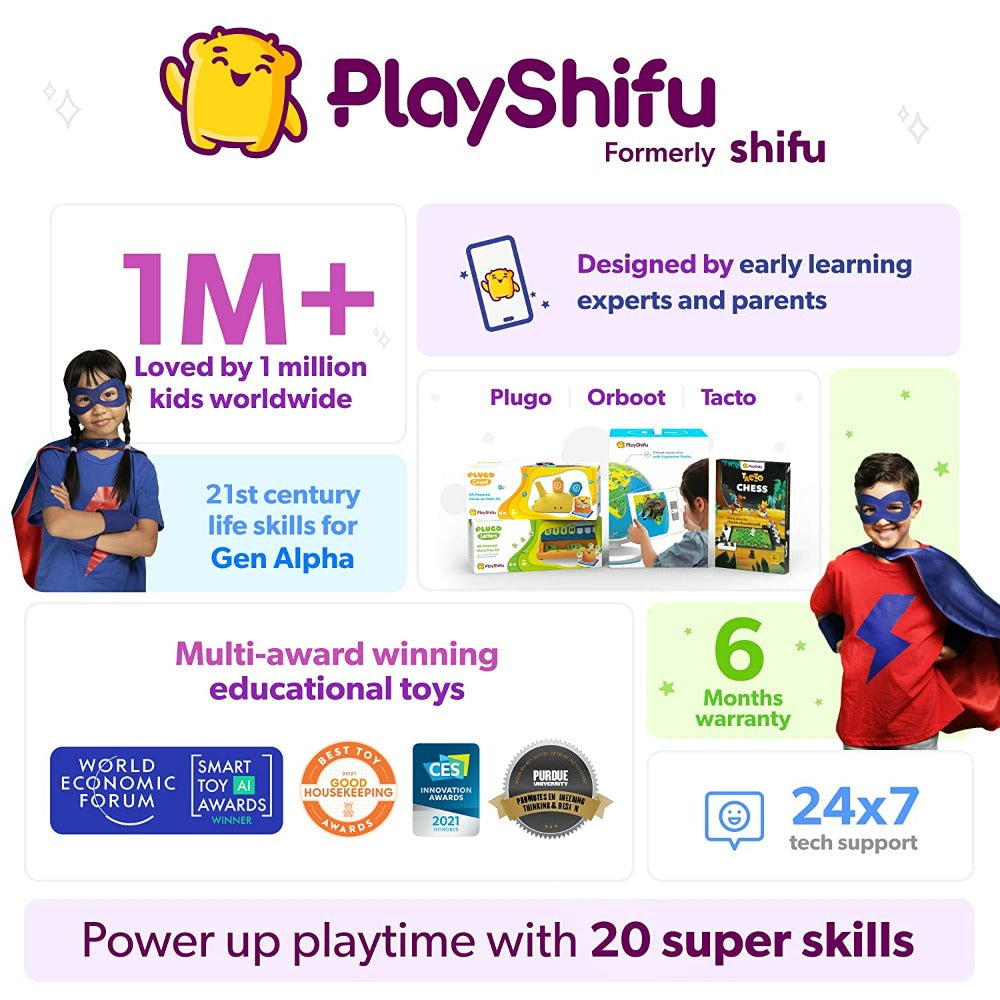Playshifu Orboot Earth - App Based | Educational AR Globe with 400 Wonders (4-10 Years)