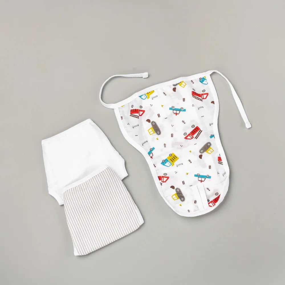 Beelittle 3-Pack Organic Stuffed Muslin Nappy Set
