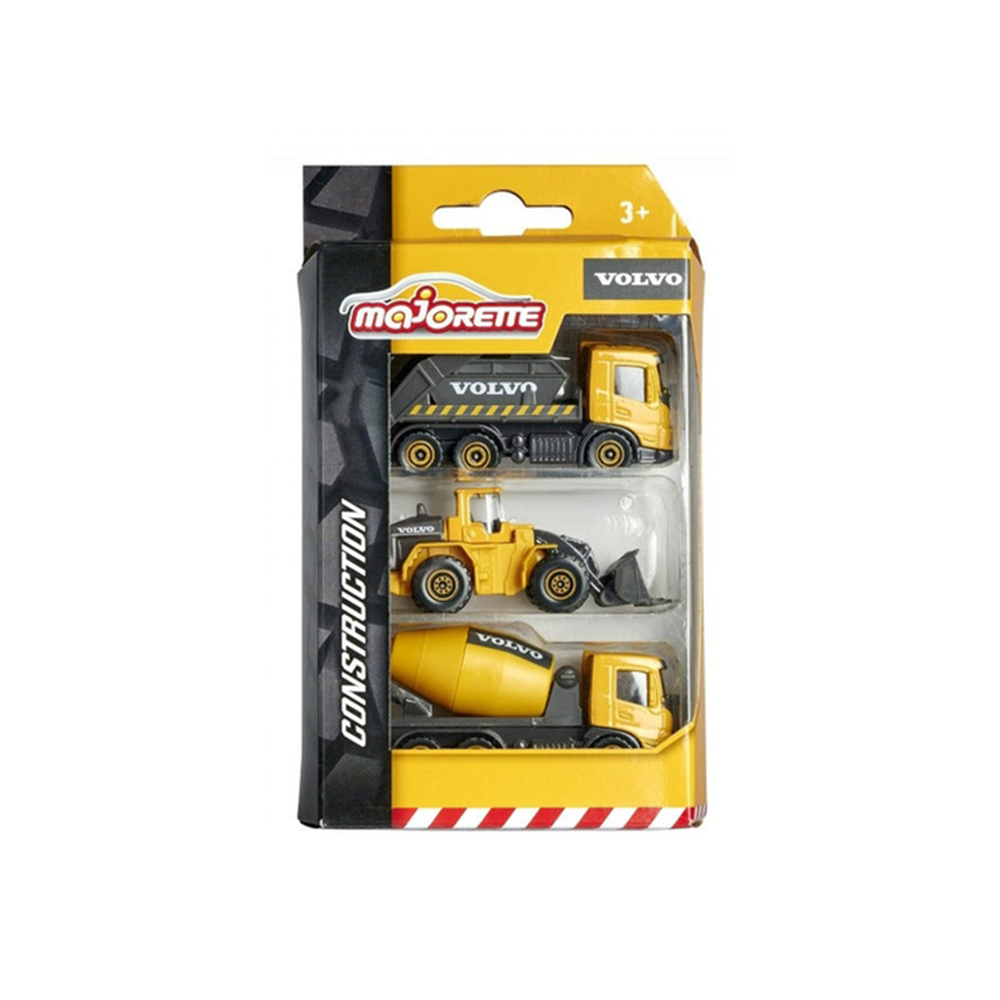 Original Licensed Majorette Set of 3 Volvo Diecast Construction Vehicle Set