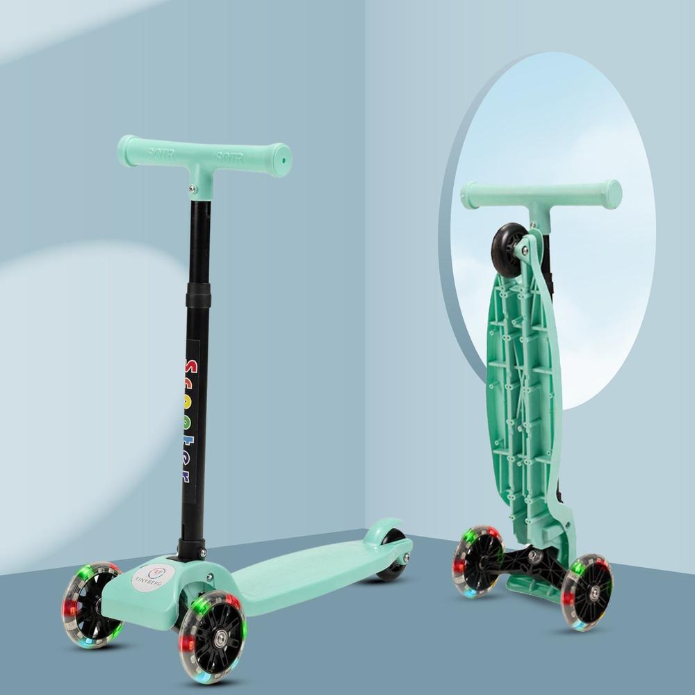 Tinyberg Kids Scooter with LED Wheels, Adjustable Height & Foot Brake | Vroom Vroom