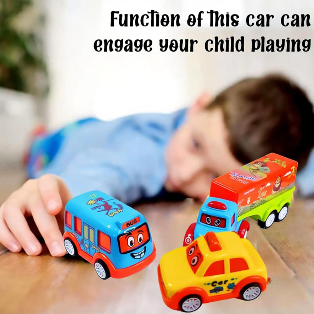 FunBlast Set of 7 Push and Go Crawling Vehicles Toy (1-4 Years)